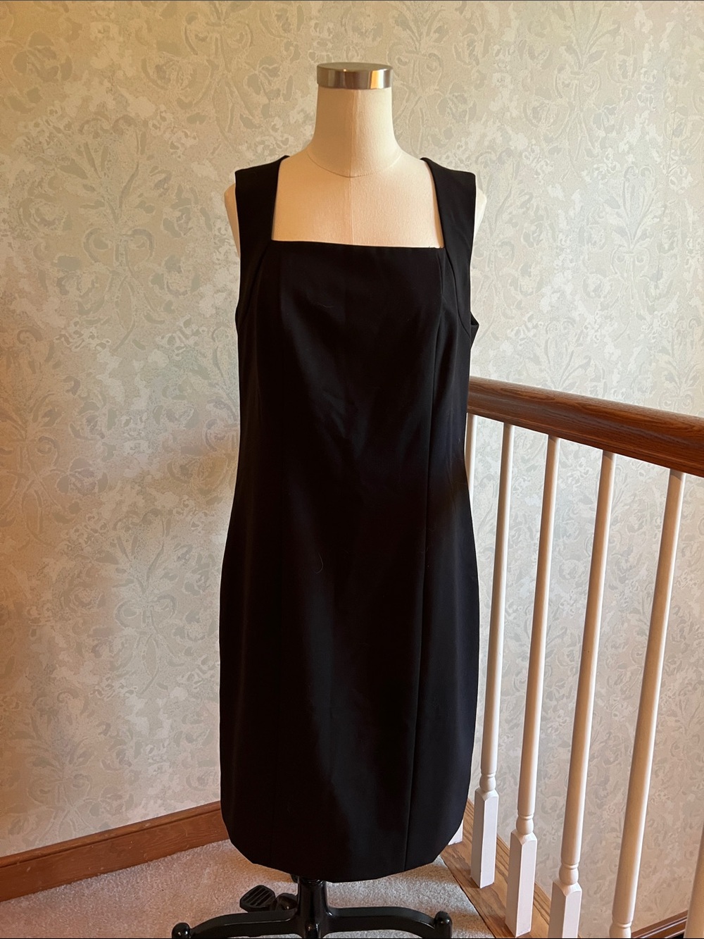 Insight Black Square-Neck Midi Dress